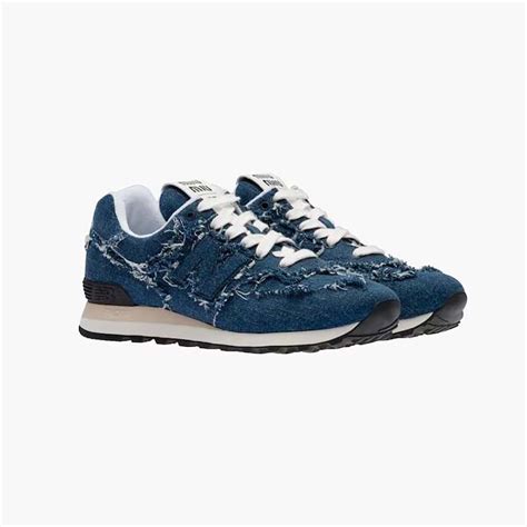 574 new balance x miu miu sneaker aus denim damen|new balance shoes for women.